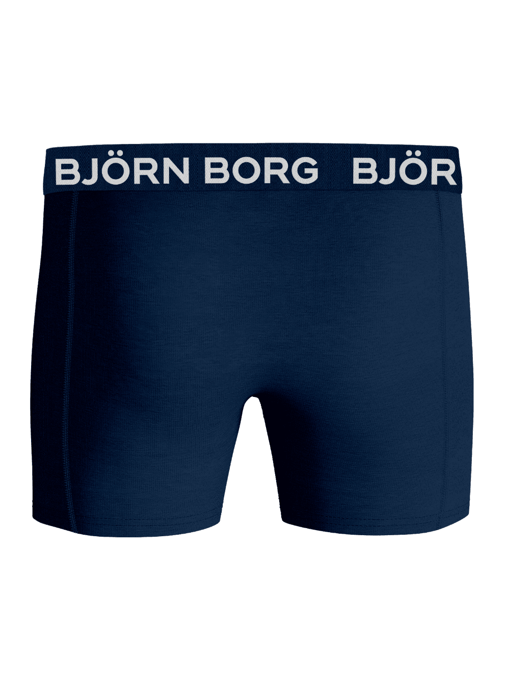 Vue de face du Cotton Stretch Boxers 3-pack pour enfants en bleu marine, ceinture douce en microfibre avec logo. - Image 3