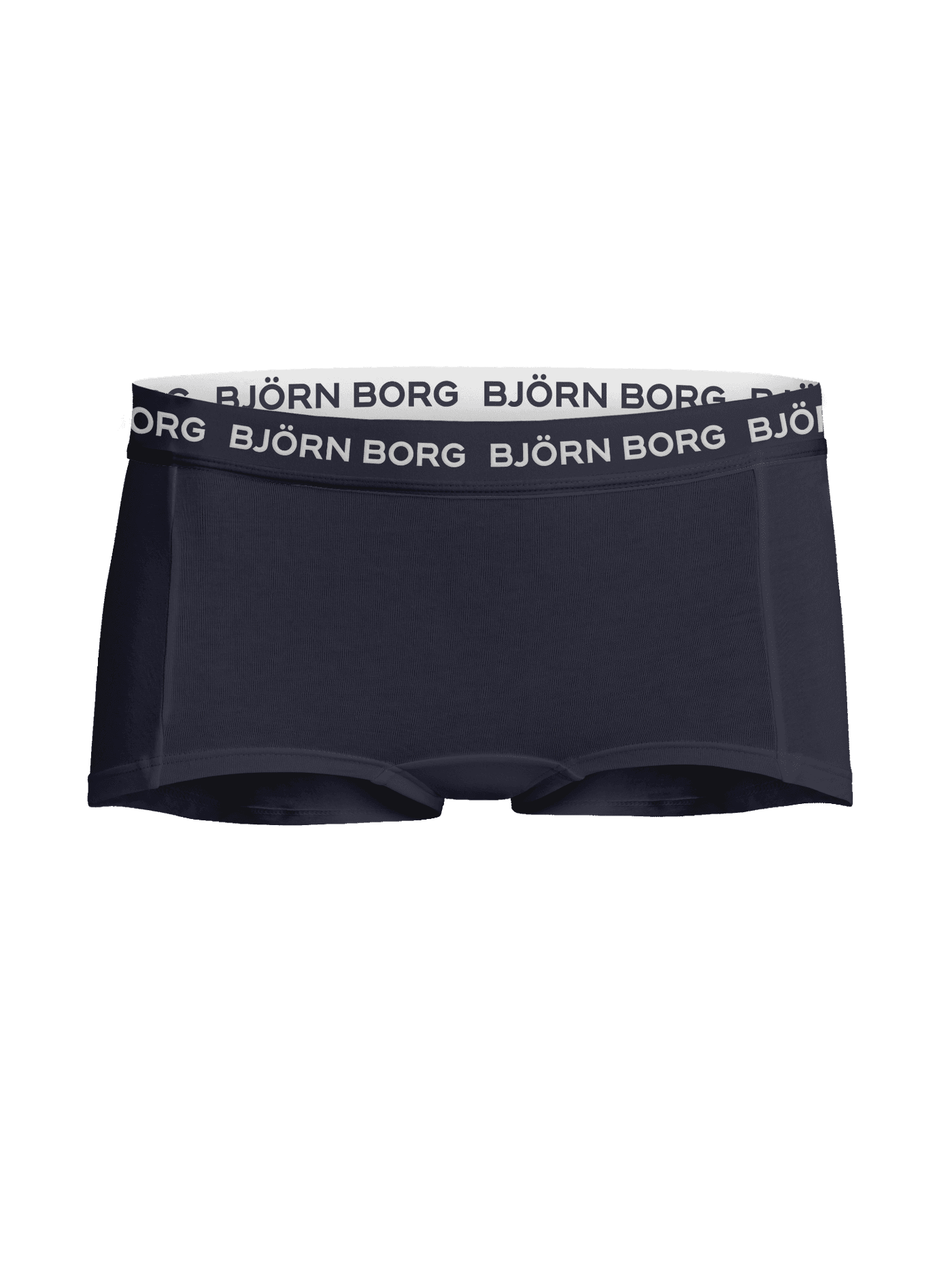Navy Cotton Stretch Boxer Shorts 5-pack for kids, featuring a comfortable fit in soft cotton with a white logo waistband. - Image 5