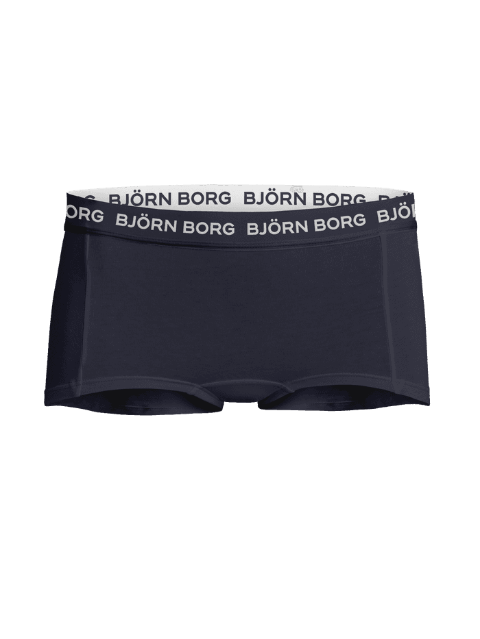 Björn Borg Cotton Stretch Boxer Shorts 5-pack voor kids in marineblauw met een witte logo-elastiek, vooraanzicht. - Image 5