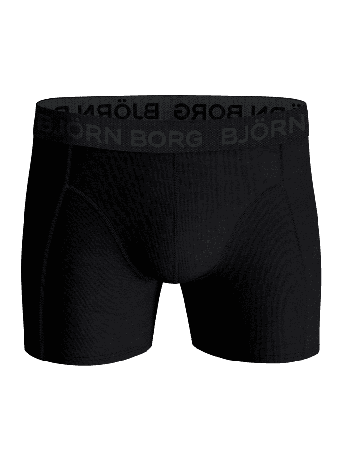 Front view of the Cotton Stretch Boxers 3-pack in Black (Black), featuring functional boxer briefs with a stylish fit. - Image 2