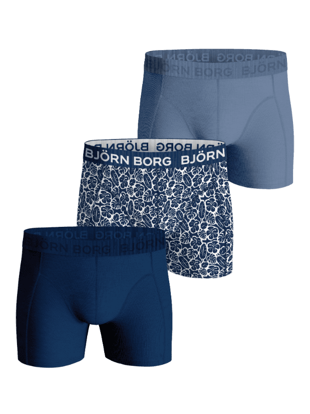 Björn Borg - Cotton Stretch Boxers 3-pack Blue Men - Image 1