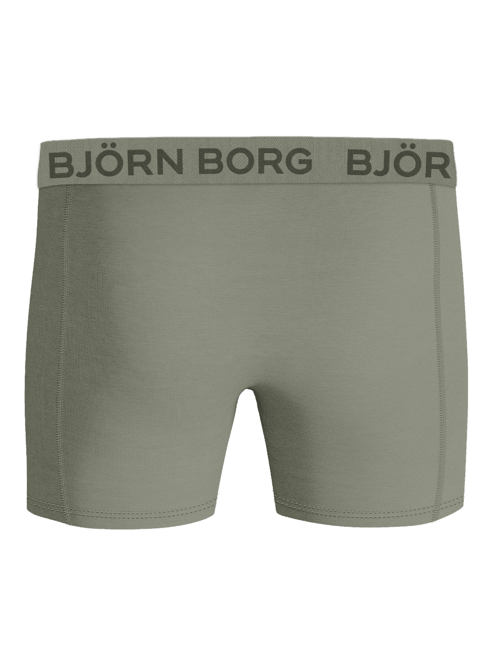 Back view of the Green (Green) Cotton Stretch Boxers 3-pack, stylish functional cotton boxer briefs with a dark green logo. - Image 3