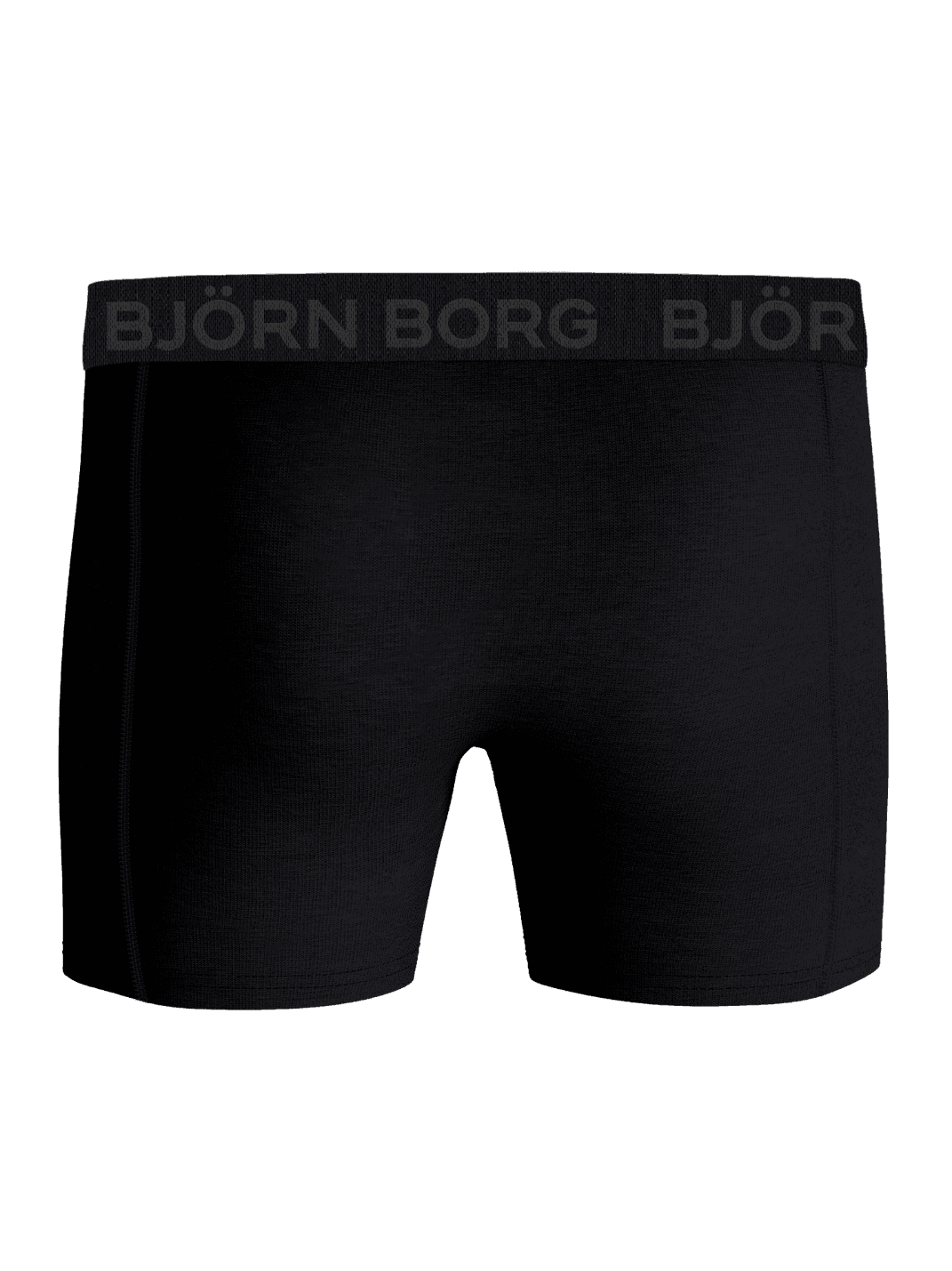 Front view of the black Cotton Stretch Boxers 3-pack for men, featuring a grey logo on the soft microfibre waistband. - Image 3