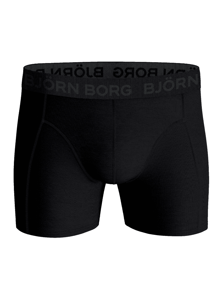 Zwarte Cotton Stretch Boxers 3-pack voor heren in vooraanzicht met een grijze logo-tailleband en ondersteunende pasvorm. - Image 5