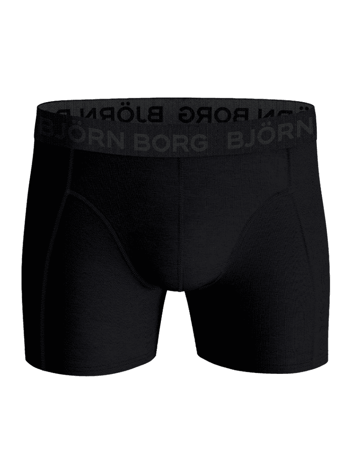 Front view of the black Cotton Stretch Boxers 3-pack for men, featuring a grey logo waistband and supportive fit. - Image 5
