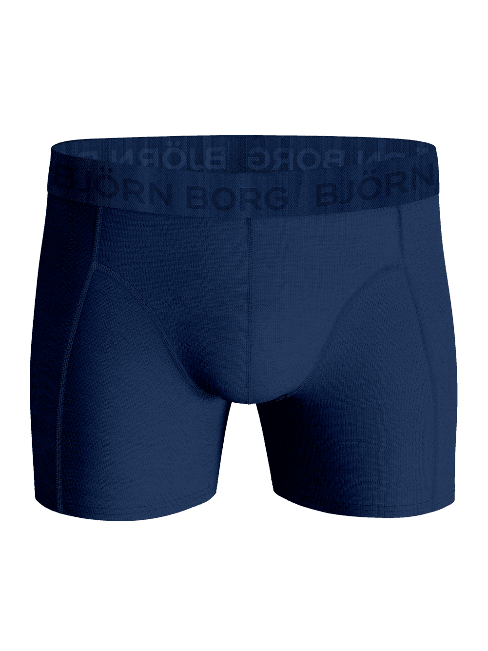 Front view of the Cotton Stretch Boxers 3-pack in Blue (Blue) with a tonal logo waistband and functional boxer briefs style. - Image 2