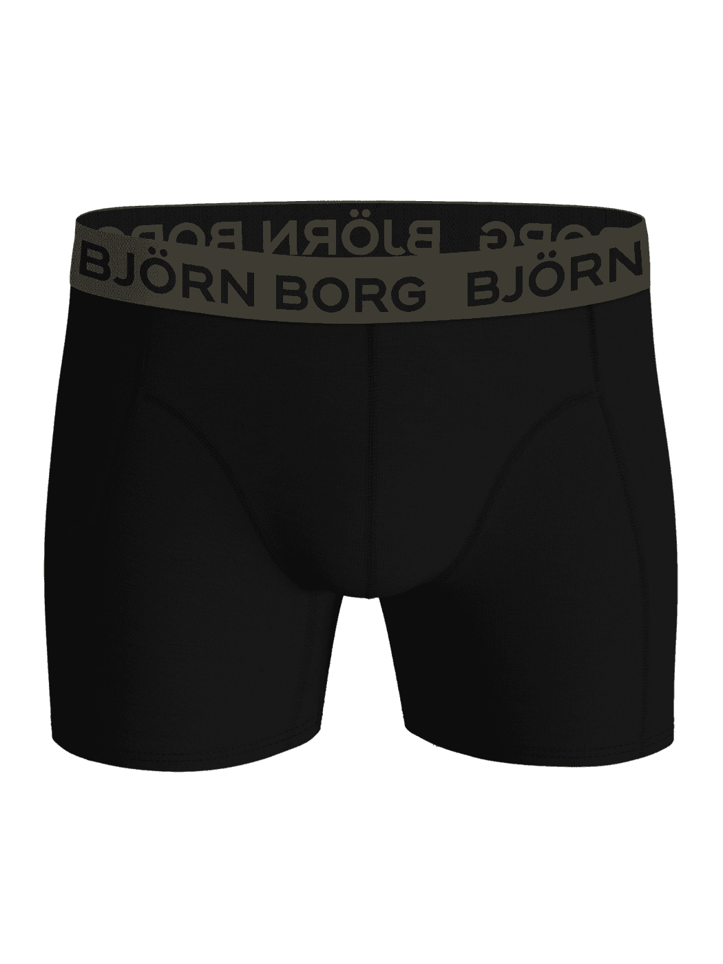 Zwarte Cotton Stretch Boxers 3-pack met een groene elastische tailleband met logo, vooraanzicht. - Image 4