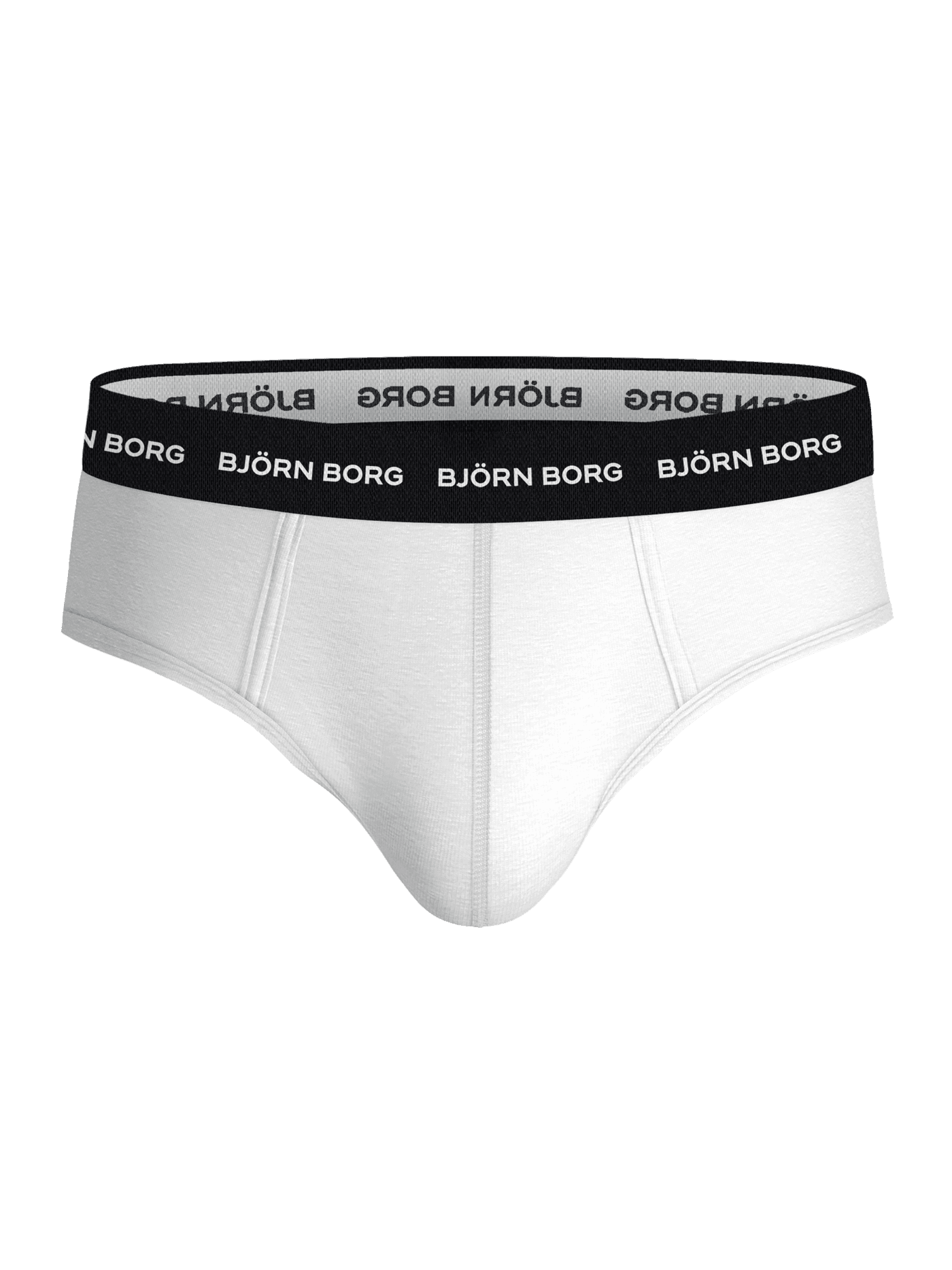 Cotton Stretch Briefs 3-pack in Weiß aus weichem Baumwollstretch mit schwarzem Mikrofaser-Bund und weißem Logo. - Image 3
