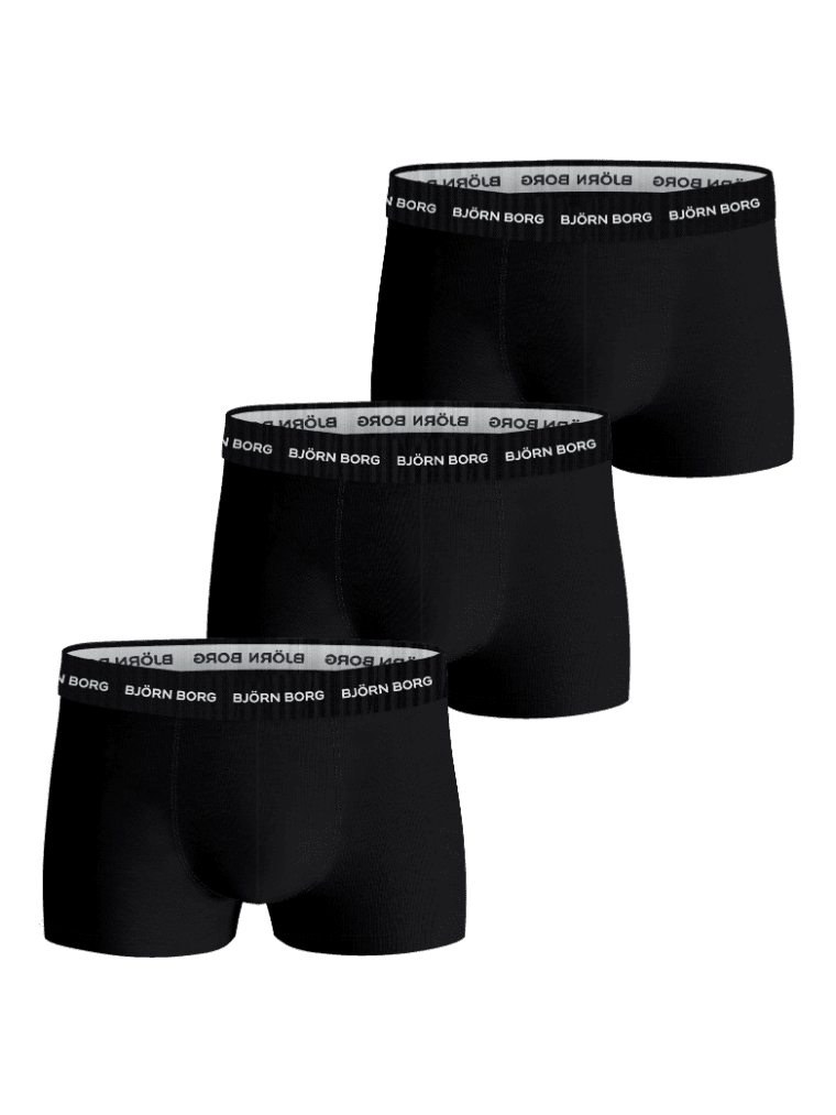 Björn Borg - Cotton Stretch Trunks 3-pack Black Men - Image 1