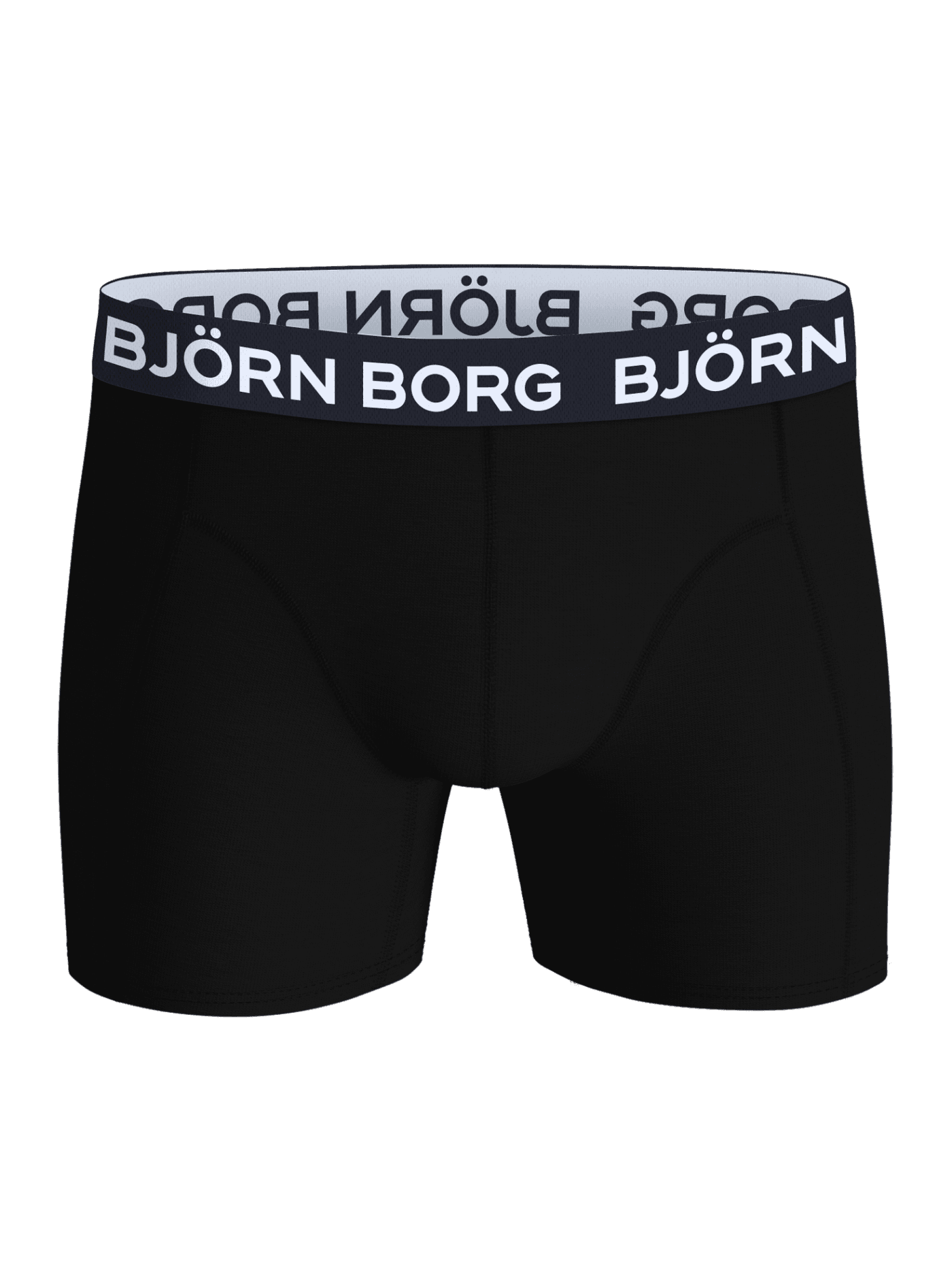 Svarte Cotton Stretch Boxers 7-pack i bomullsstretch med hvit logolinning for stil og funksjon, sett forfra. - Image 2