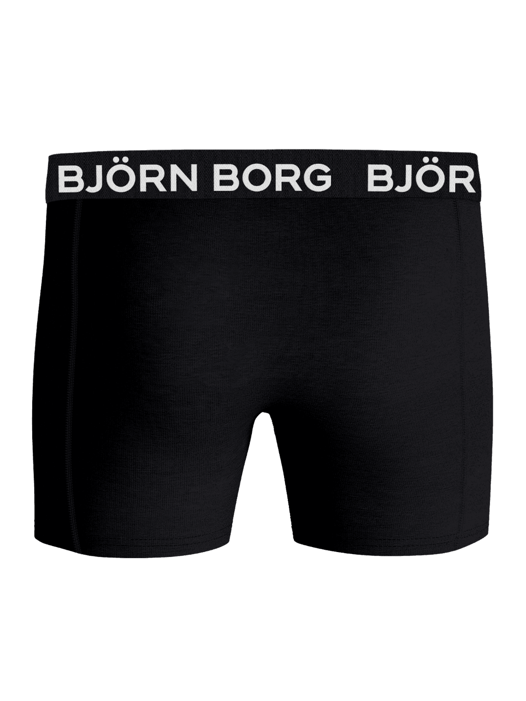 Front view of the black Björn Borg Cotton Stretch Boxers 7-pack, soft cotton boxer briefs with a logo waistband. - Image 4