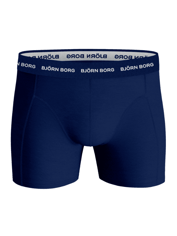 Cotton Stretch Boxers 12-pack i marineblå set forfra med en blød elastisk linning med logo. - Image 9