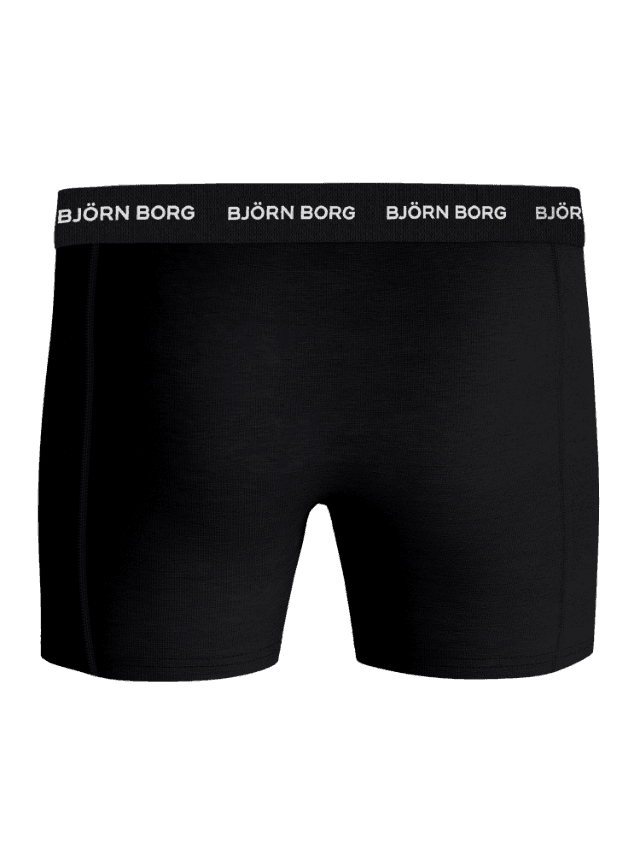 Cotton Stretch Boxers 12-pack til mænd i sort bomuldsstretch med hvidt logo på en blød mikrofiber-elastik set forfra. - Image 3