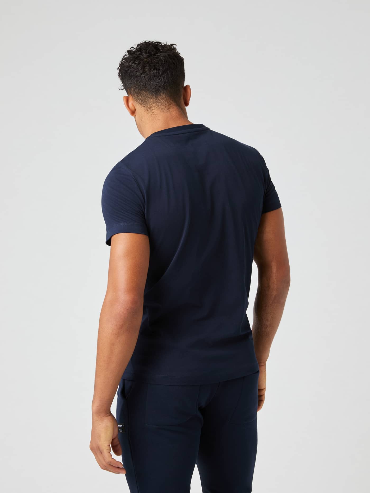 Male model seen from the back wearing the Björn Borg Centre T-shirt in Night Sky. - Image 2