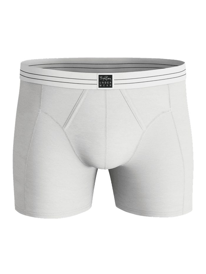 Viscose Cotton Blend Boxers 2-pack i Hvid set forfra med stribet logo-elastik i blød viskose- og bomuldsblanding. - Image 3