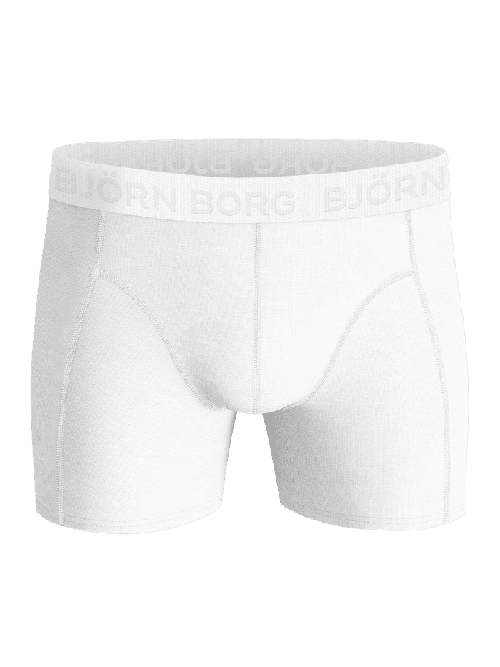 Front view of the white Björn Borg Cotton Stretch Boxers 3-pack, featuring soft and comfortable boxer briefs for men. - Image 2