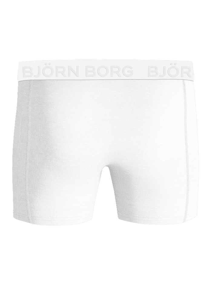 Front view of the Cotton Stretch Boxers 3-pack in White (White), featuring a logo waistband and cotton stretch boxer briefs. - Image 3