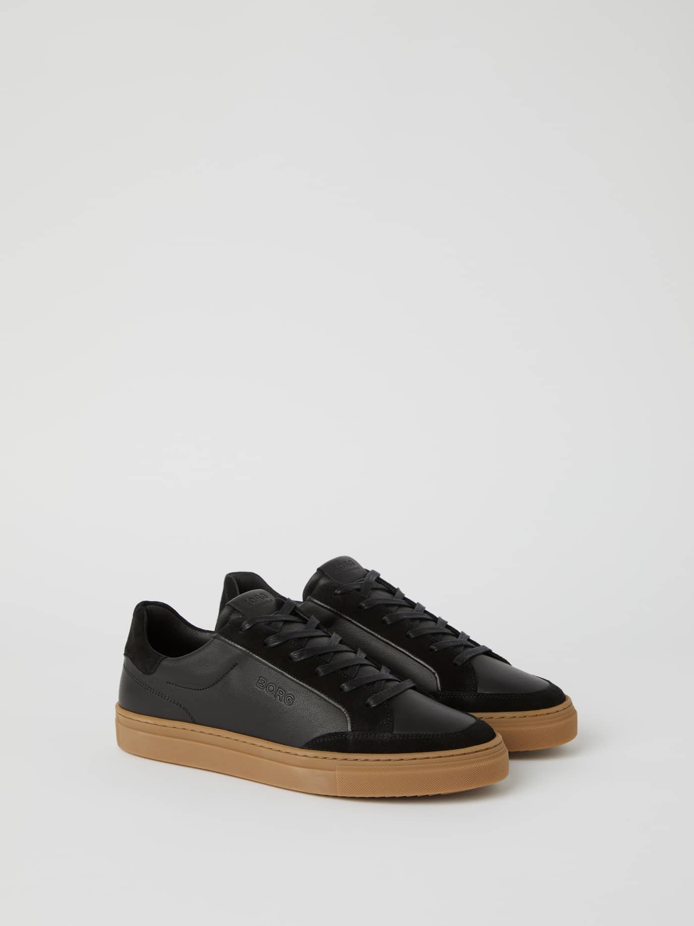 Men’s Leather sneakers Sl110 in Schwarz aus Glatt- und Wildleder mit Gummisohle im Tennis-Style. - Image 1