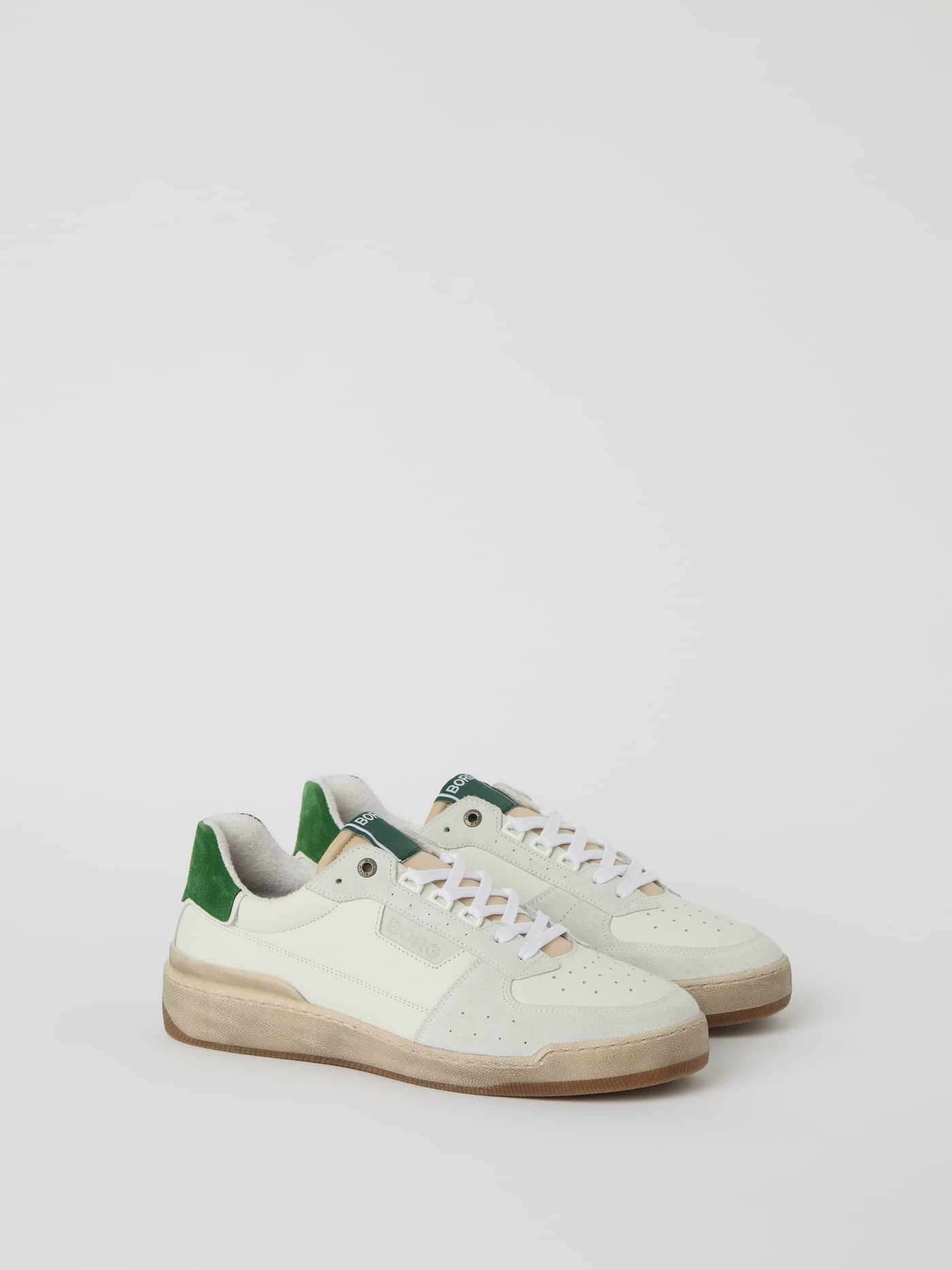 Men’s Baseline Sneakers in Weiß aus Leder im Retro-Tennis-Stil mit weißem BORG-Logo und Performance-Gummisohle. - Image 2