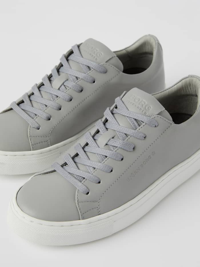 Grijze Womens Leather sneakers Sl100 van leer met subtiele logo's en een stijlvolle tennis pasvorm. - Image 3