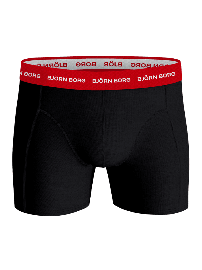Cotton Stretch Boxers 3-pack i Sort set forfra med rød linning, hvidt logo og blødt bomuldsstretch. - Image 5