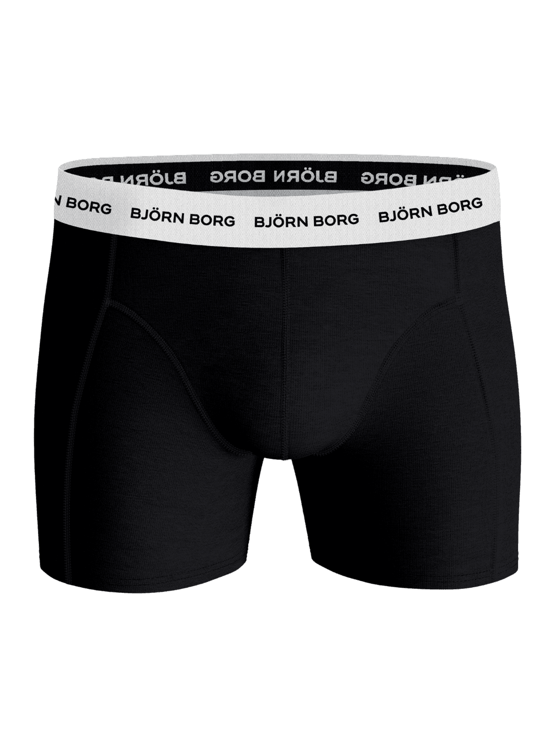 Front view of the Black Cotton Stretch Boxer 3-pack for men with a black logo and functional cotton stretch boxer briefs. - Image 4