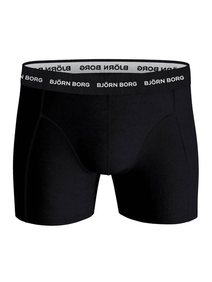 Cotton Stretch Boxers 3-pack i sort set forfra i blød bomuldsstretch med hvide logoer på linningen. - Image 2