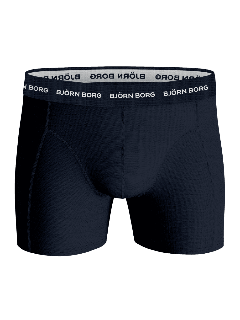 Vooraanzicht van de Cotton Stretch Boxers 3-pack in Blauw met functionele boxershorts en witte logo's. - Image 2