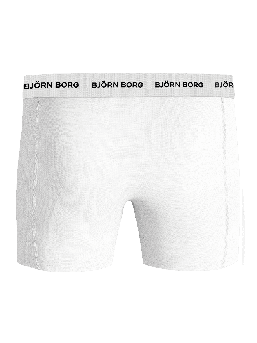 Cotton Stretch Boxers 3-pack in white for men, featuring a black logo on the waistband and a supportive boxer brief fit. - Image 3
