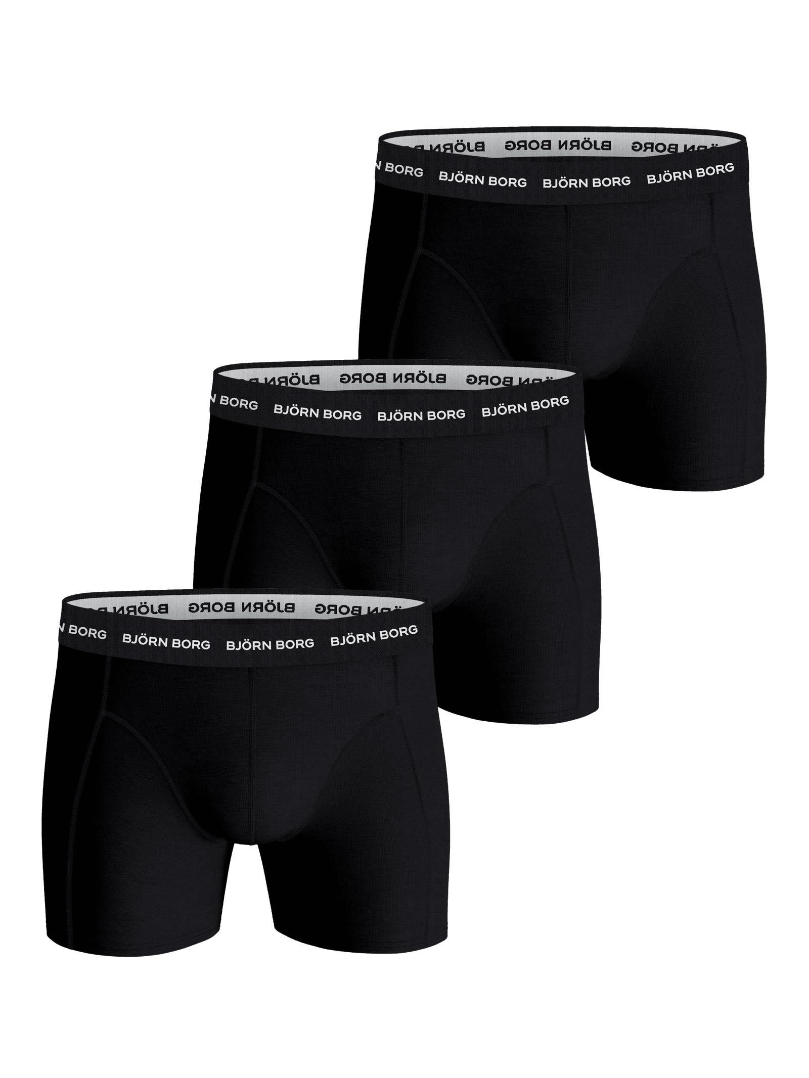 Björn Borg - Cotton Stretch Boxers 3-pack Black Men - Image 1
