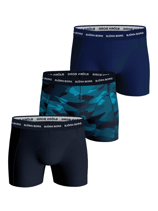 Björn Borg - Cotton Stretch Boxers 3-pack Blue