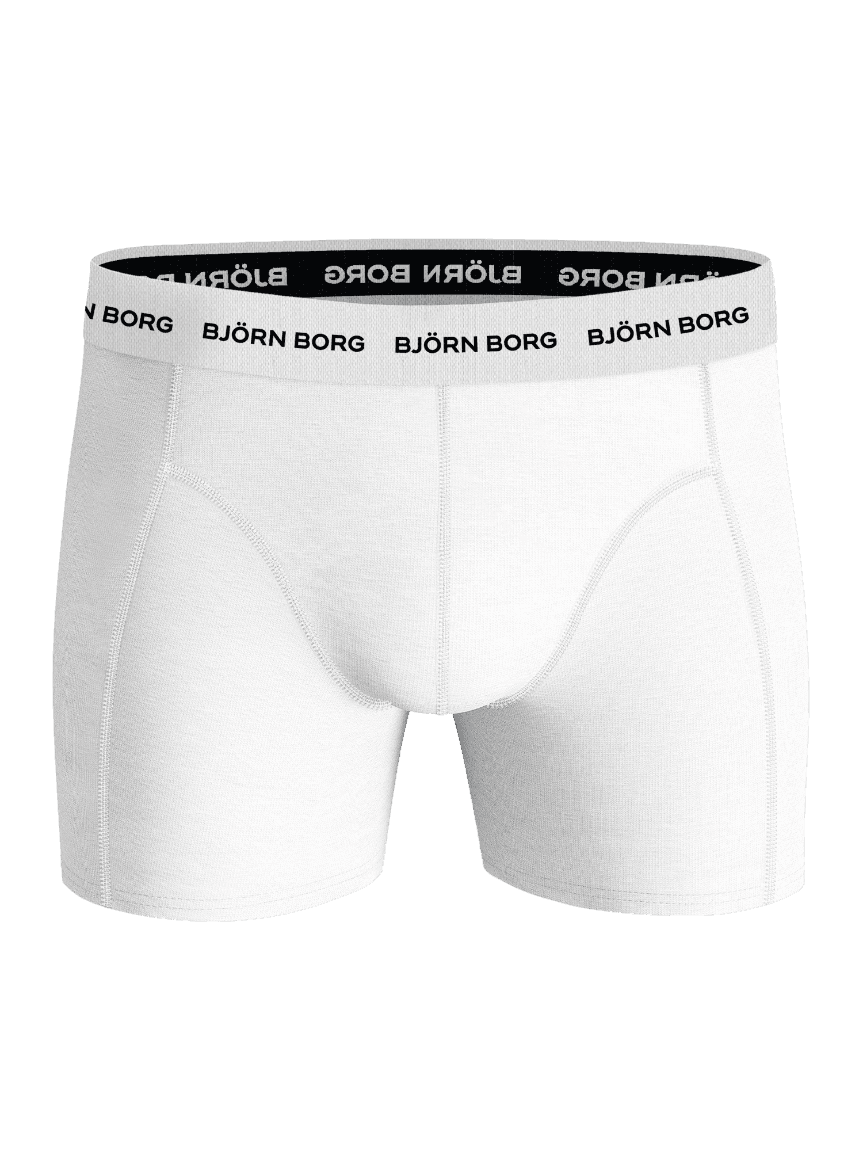 Front view of the white Cotton Stretch Boxers 3-pack for men, designed as supportive cotton boxer briefs. - Image 2