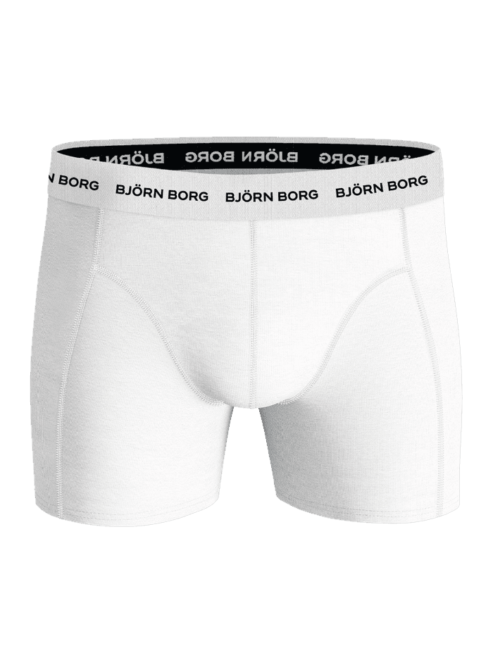 Vue de face du Cotton Stretch Boxers 3-pack blanc pour homme en coton extensible avec logo noir et maintien optimal. - Image 2