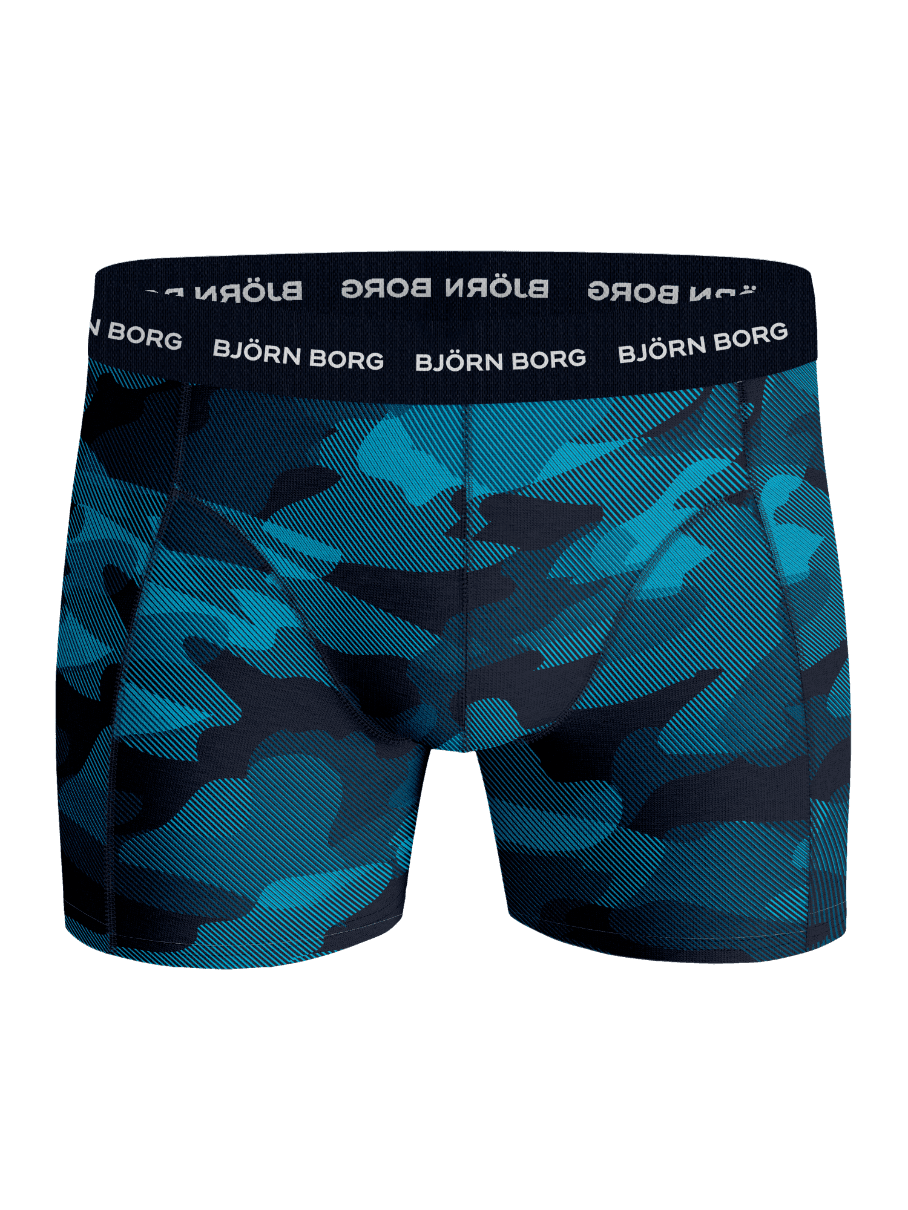 Cotton Stretch Boxers 3-pack in Blauw met camoprint en witte logo's op functionele katoen stretch boxers. - Image 4
