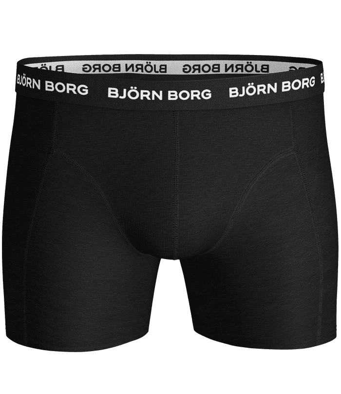 Cotton Stretch Boxers 3-pack i Sort set forfra i blødt bomuld med hvid logo-elastik i linningen. - Image 2
