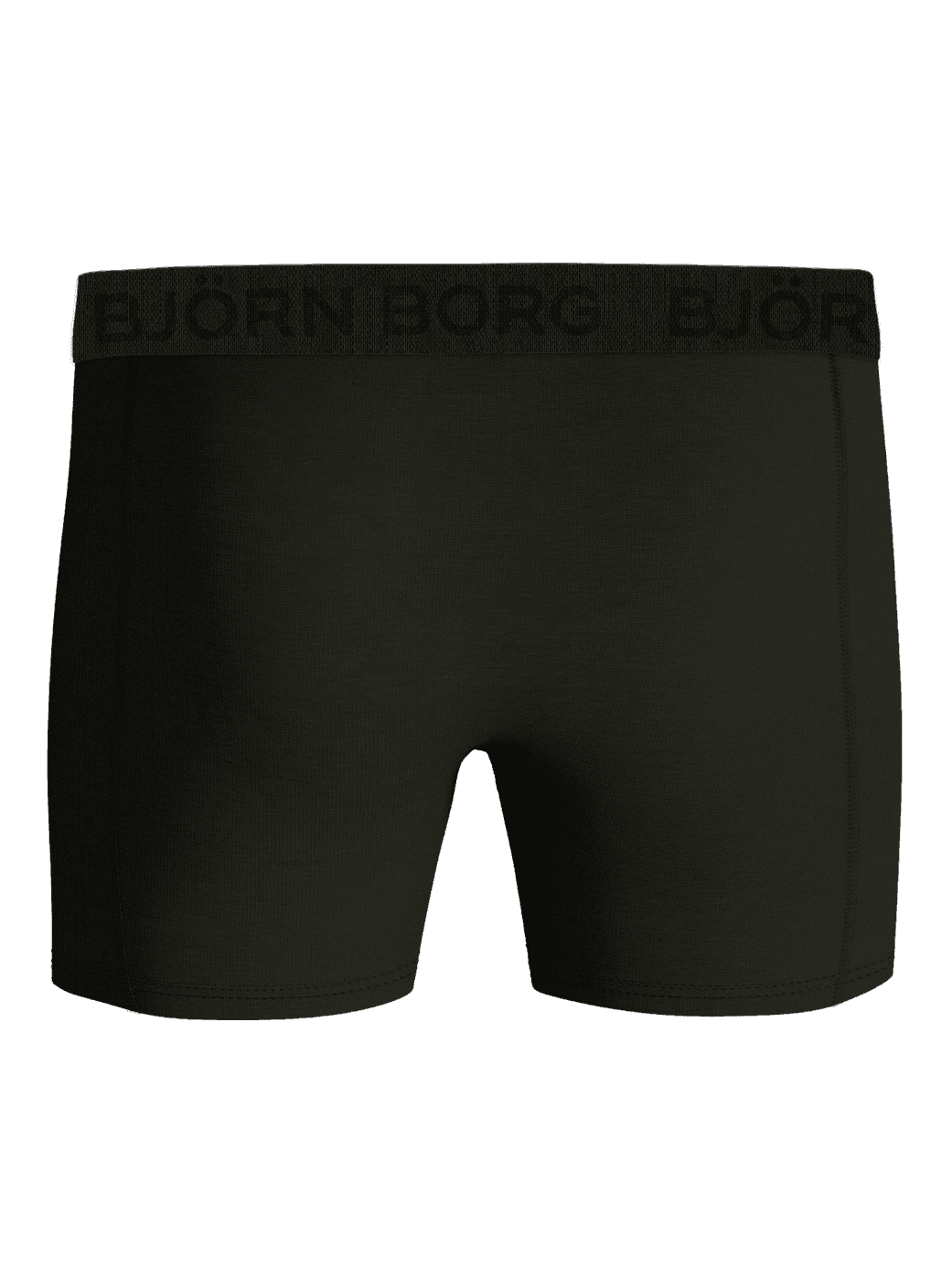Front view of the green boxer briefs from the Cotton Stretch Boxers 5-pack, featuring a tonal logo waistband. - Image 3