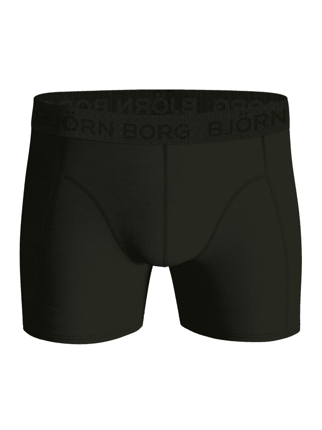 Front view of green Cotton Stretch Boxers 5-pack boxer briefs with a tonal logo elastic waistband. - Image 2