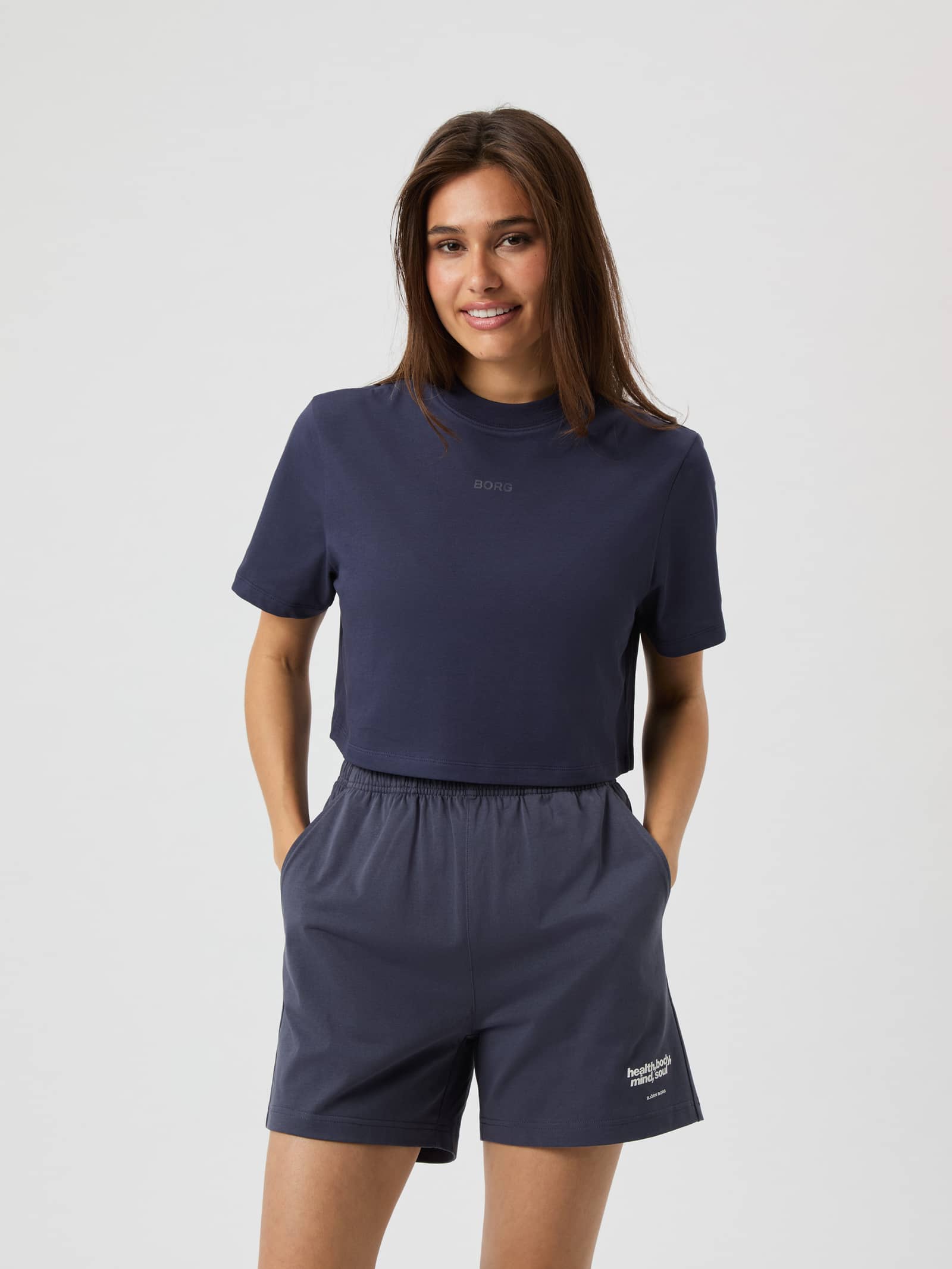 Björn Borg - Studio Oversized Cropped T-Shirt Odyssey Gray Dam - Image 1