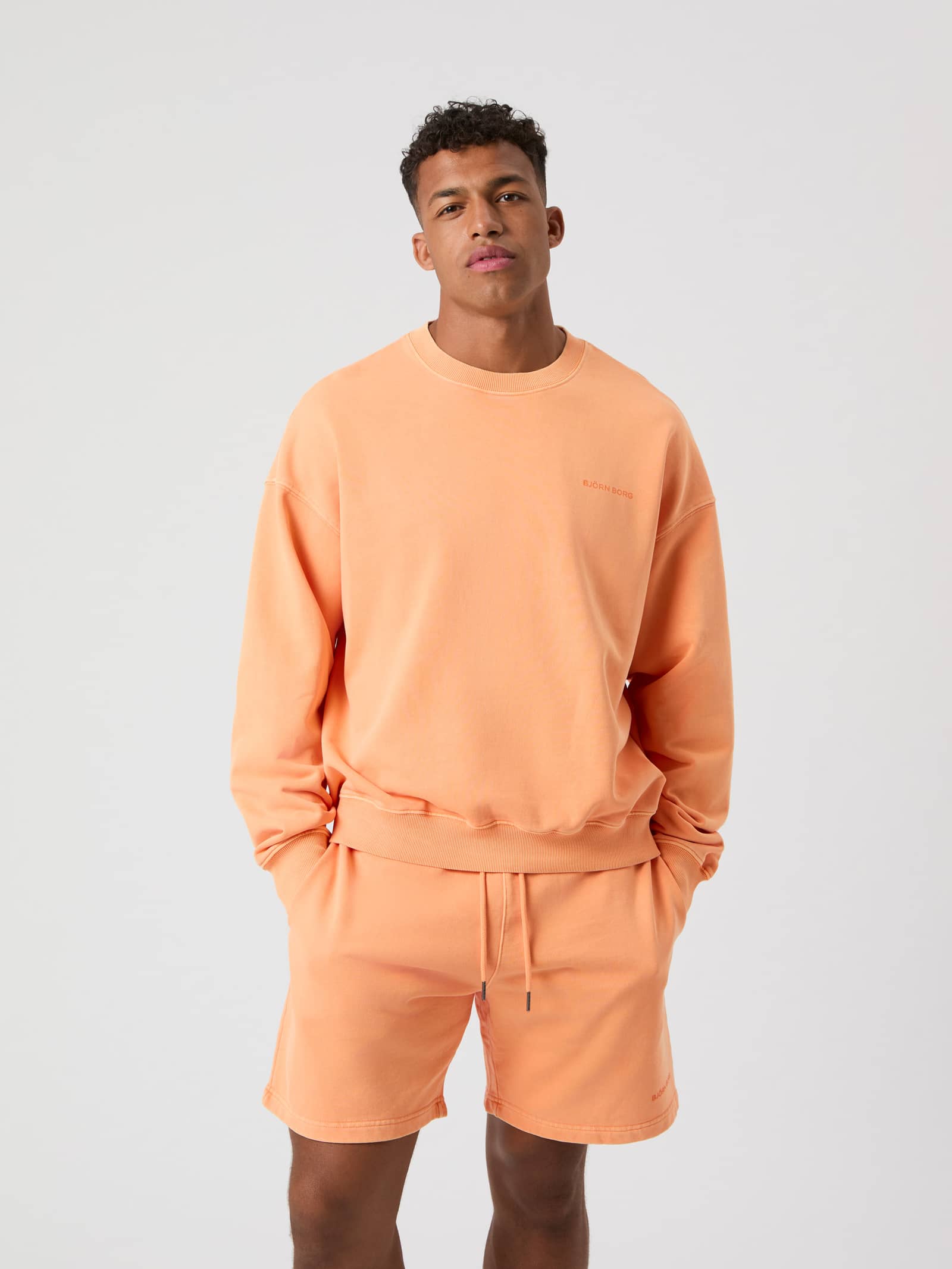 Björn Borg - Borg Oversized Washed Sweatshirt Papaya Men - Image 1