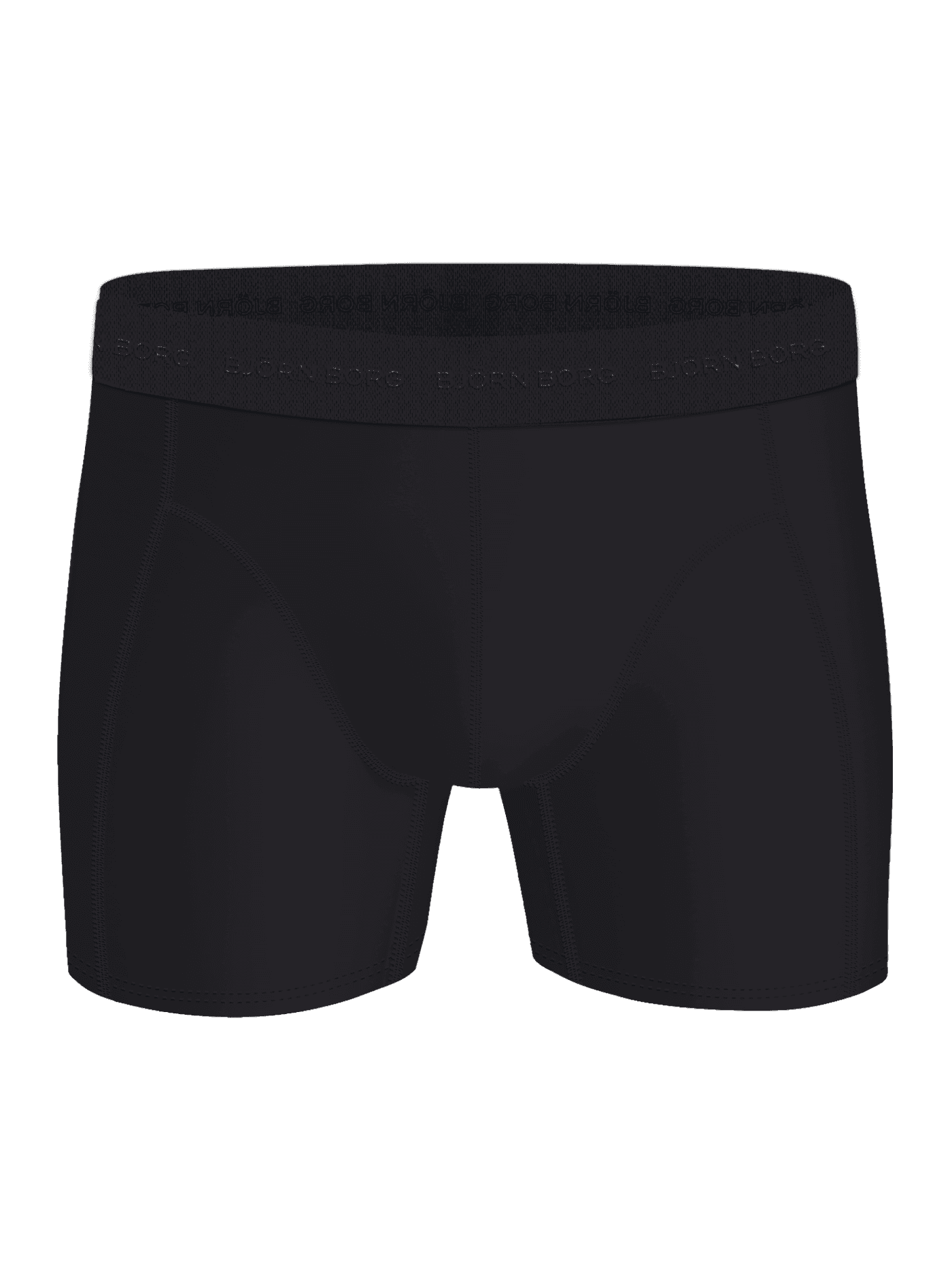 Front view of the Microfiber Boxers 3-pack in black, with functional boxer briefs in recycled microfibre and a tonal logo. - Image 2