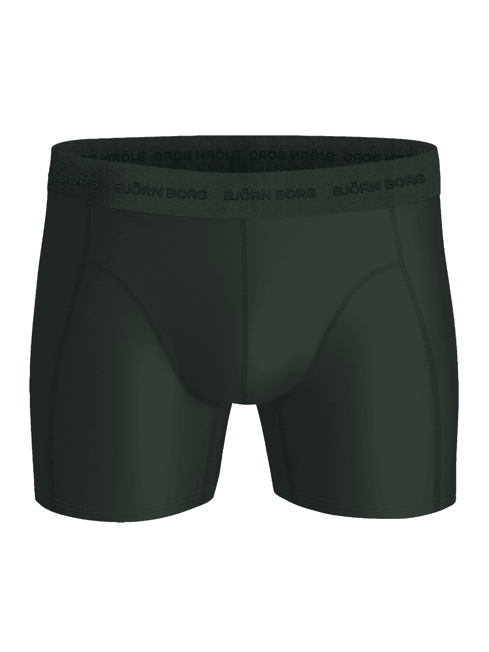Front view of green Microfiber Boxers 3-pack for men, featuring smooth recycled microfibre boxer briefs and a tonal logo. - Image 2