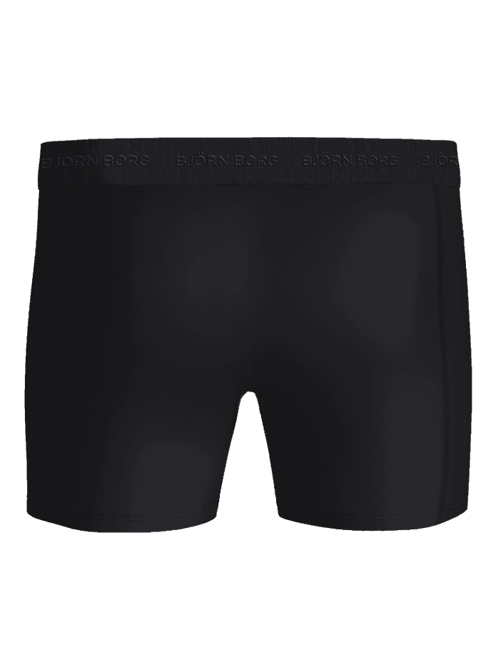 Vue arrière du Microfiber Boxers 3-pack noir en microfibre lisse avec une ceinture à logo ton sur ton. - Image 3