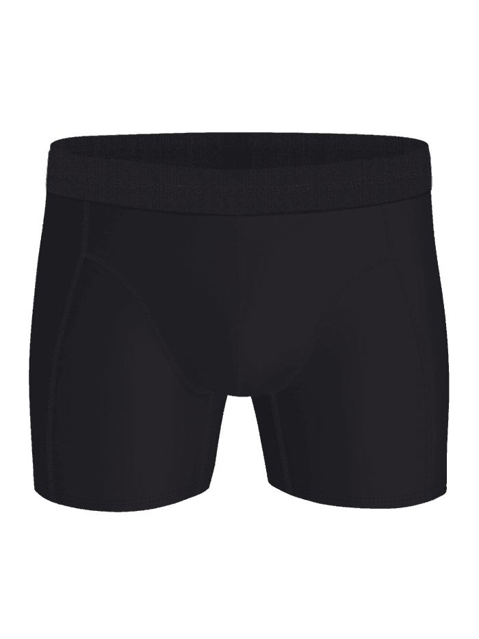 Vue de face du Microfiber Boxers 3-pack noir en microfibre, ceinture logo ton sur ton et coupe fonctionnelle pour homme. - Image 2