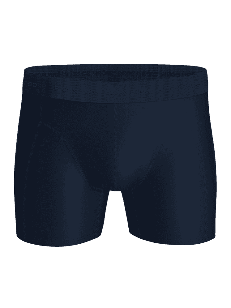 Vue de face du Microfiber Boxers 3-pack bleu marine, boxer fonctionnel en microfibre avec ceinture à logo ton sur ton. - Image 4