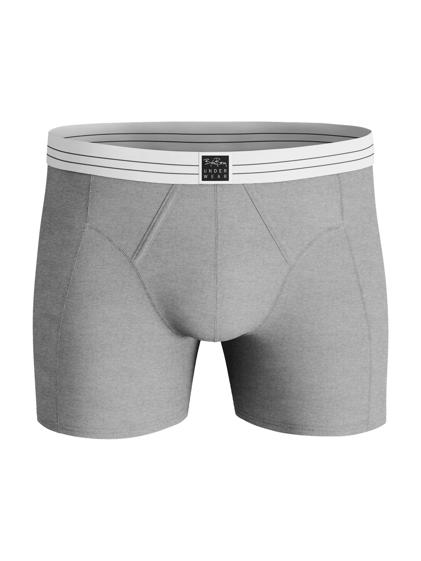 Lenzing Ecovero Cotton Blend Boxers 2-pack in melange boxer briefs with a white striped waistband and black logo. - Image 2