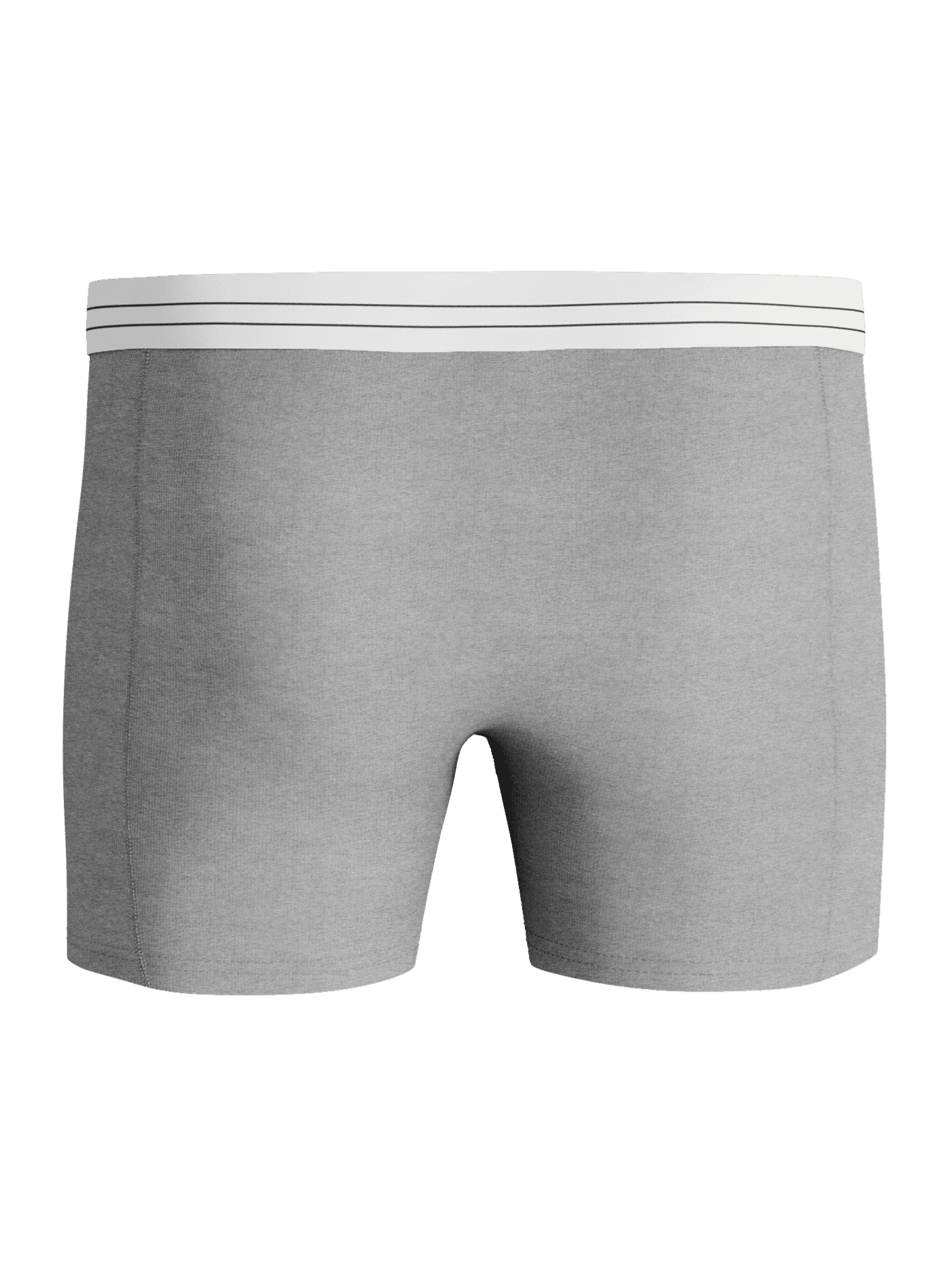 Back view of the Björn Borg Lenzing Ecovero Cotton Blend Boxers 2-pack, soft grey melange boxer briefs with a striped waist. - Image 3