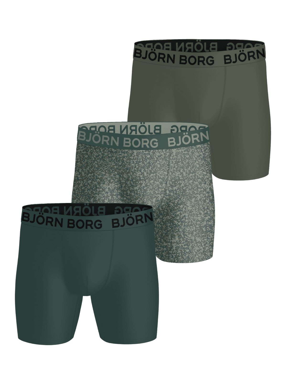 Björn Borg - Sports Microfiber Boxers 3-pack Grön Herr - Image 1