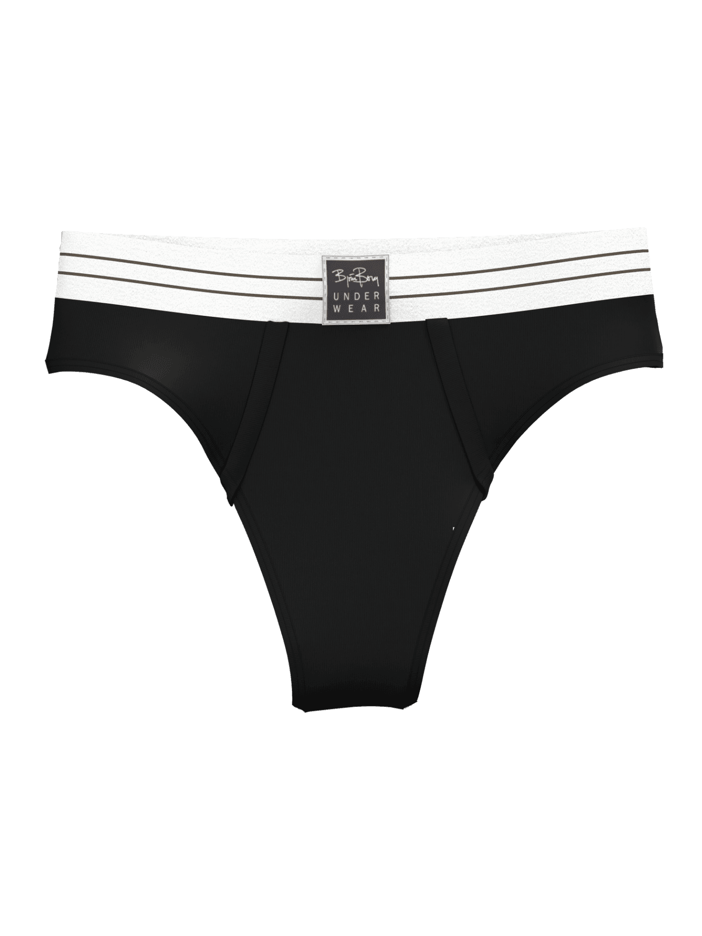 Björn Borg Original Thongs 2-pack voor dames in zwart van biokatoen met een mid-rise pasvorm en zwart logo, vooraanzicht. - Image 2
