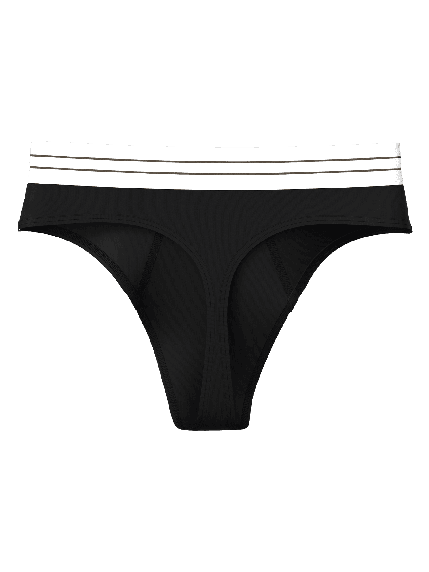 Zwarte Original Thongs 2-pack voor dames, achteraanzicht met witte logo-tailleband en minimale rugdekking. - Image 3