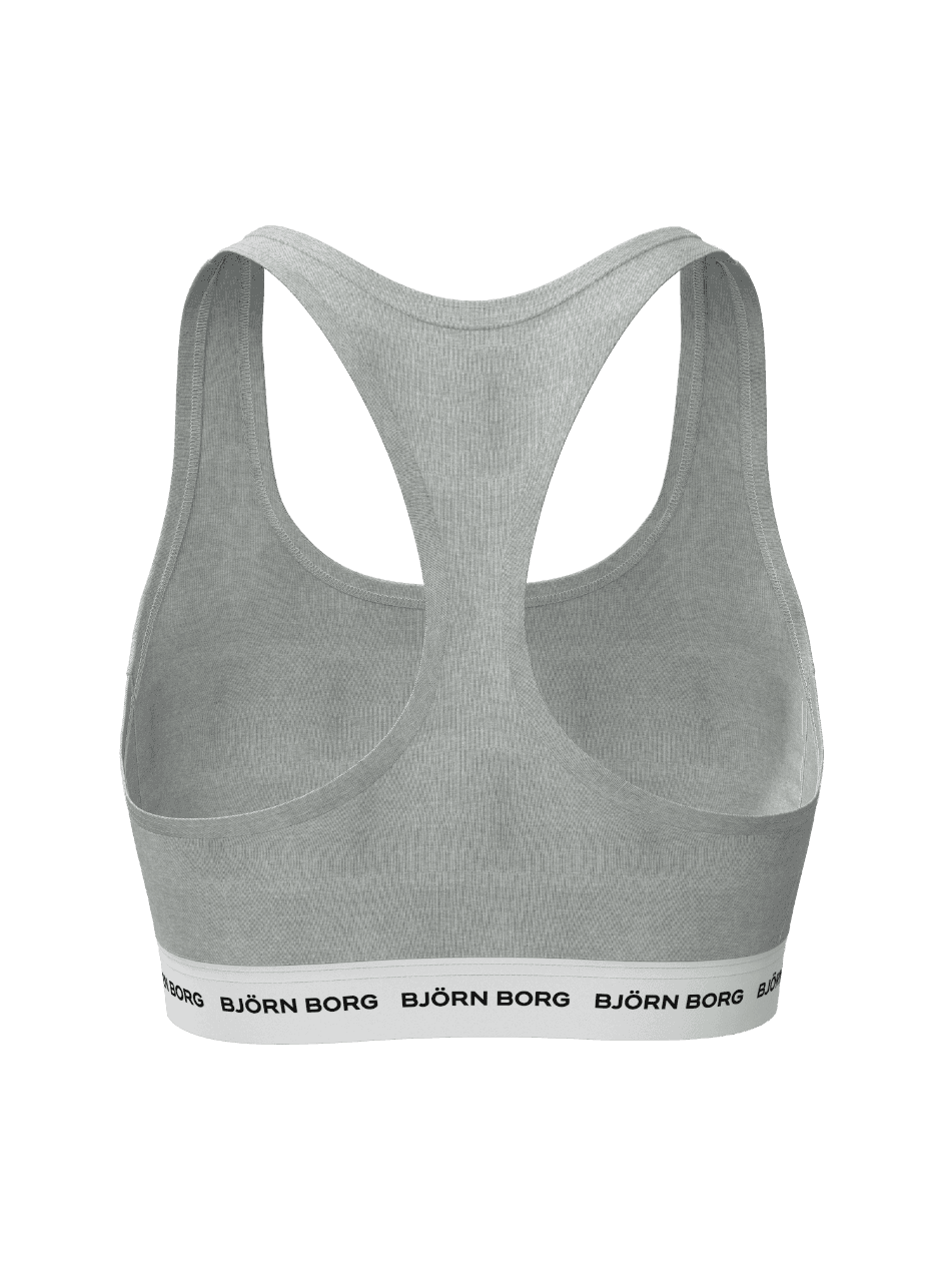 Vue arrière du Logo Soft Top gris en coton doux avec dos nageur et élastique de la marque Björn Borg. - Image 2
